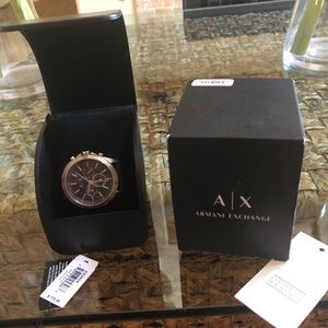 Armani Exchange Black Leather strap men’s watch